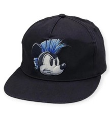 Disney Parks Mickey Mouse Punk Rock Mohawk Embroidered Hat Youth OS Navy