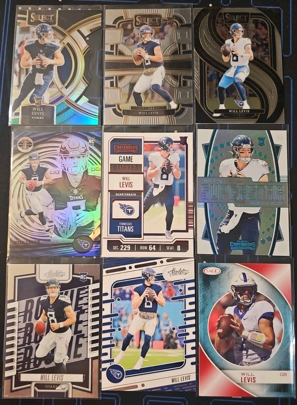 Will Levis 18 Card Lot All Different 8 Rookies Tennessee Titans