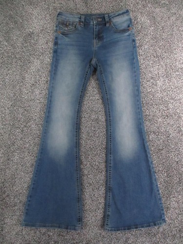 Stradivarius Jeans Womens 4 Blue Denim Wash Low Rise Slim Flare Stretch 27x31
