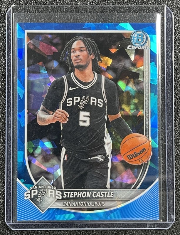 STEPHON CASTLE 2025 BOWMAN CHROME SAPPHIRE #BCV-145 REFRACTOR SPURS