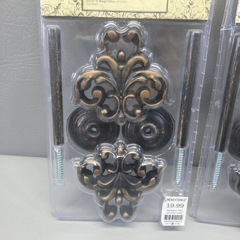 Decoración de bufanda para cortinas - 2 juegos de postes de retención - Ventana de lujo Versalles  Foto 3 de 4