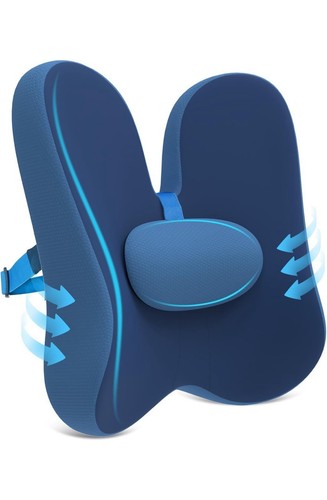 New Lumbar Support Pillow for Pain Relief And Lower Back Support Pillow (Blue)