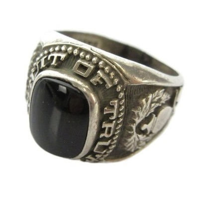 Nakagawa John Roberts Ring College Accessory Urn Pipe Leaf Onyx Silver925 Used b