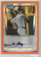 2011 Bowman Draft Orange Refractor 5/25 Christian Pelaez #AA-CP Auto 0t3