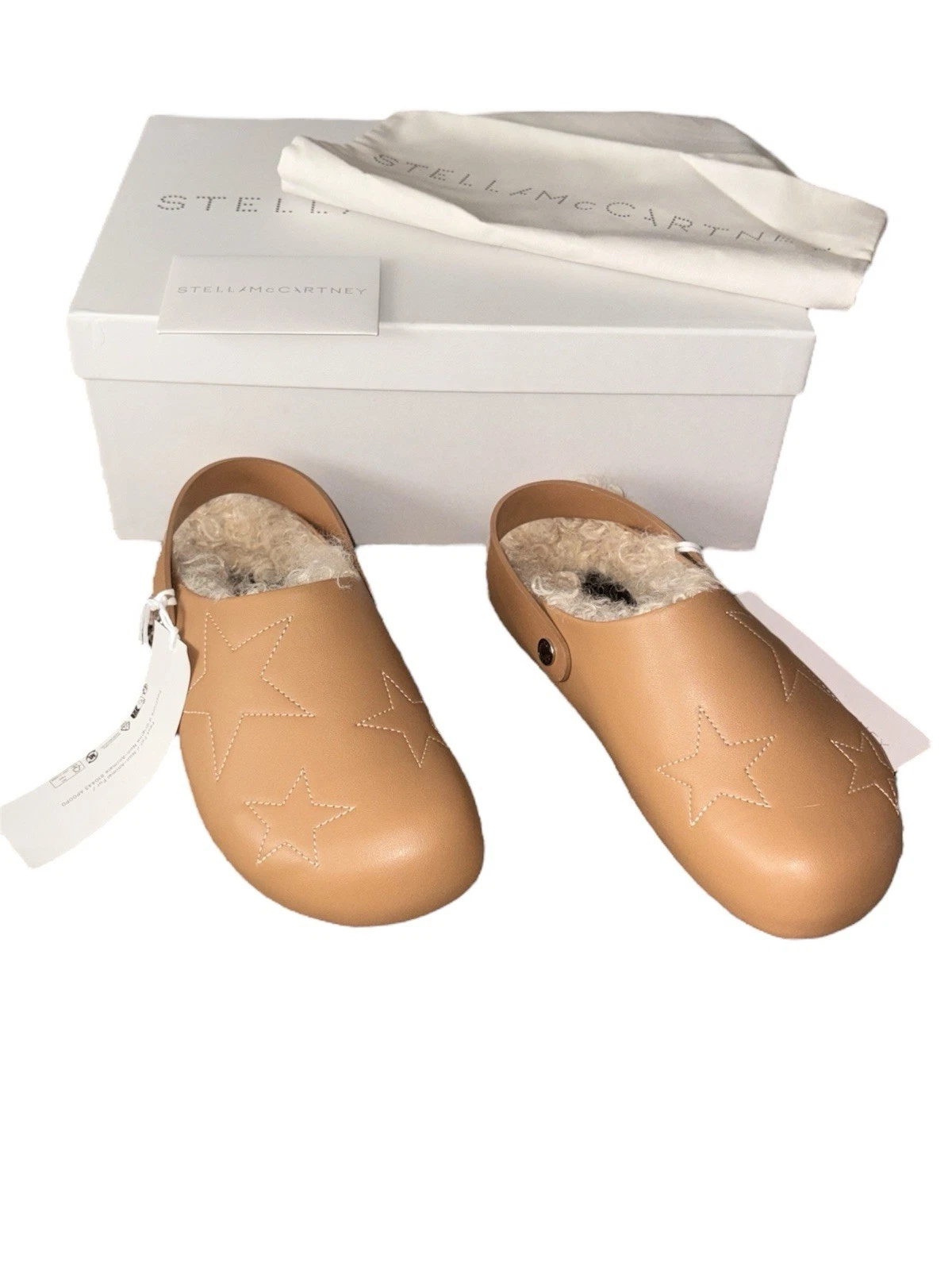 Stella McCartney — Stella McCartney Elyse Clogs Star Embroidered Sherpa Slingback EU 36 US 6 NWT