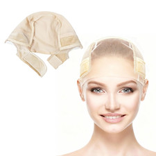 Lace Wig Cap for Women,Non-Slip Wig Cap with Velvet Grip Band, 4X5 Transparent L