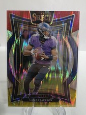 2024 Panini Select - Concourse Lamar Jackson #35 Red & Yellow Shock Prizm