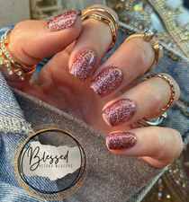 Prensa de álamo rojo NAILS-brillo, karité-corto-escuazo-rosa brillo-acrílico