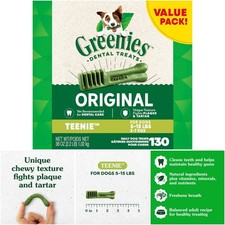 Greenies Original Dental Chews for Adult Dogs 36oz 130 Treats