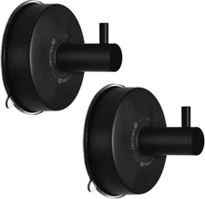 JOMOLA Suction Cup Shower Hooks for Hanging Towel Hook Matte Black 