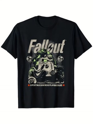 Fallout Vintage Power Armor Graphic Black Plus Size T-Shirt - Bold Retro Design