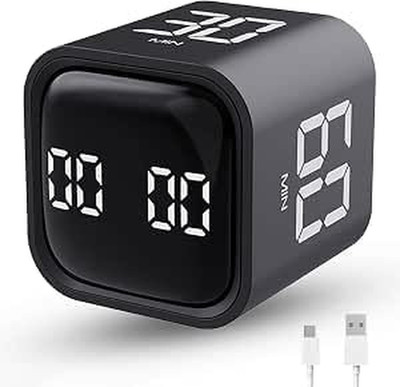 Productivity Timer Flip Gravity Sensor Cube Timer Countdown & Countup,Mute & Vib