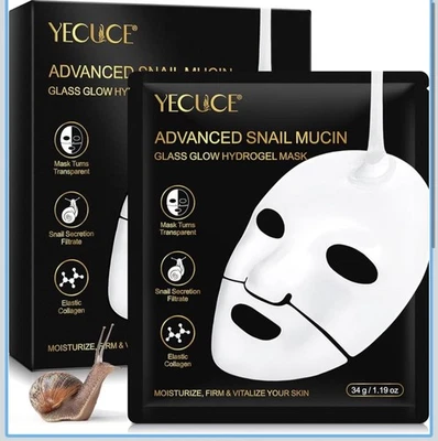 Snail Mucin Masks, Collagen Mask, Hydrating Sheet Face Masks, for Anti-Aging, He - image 1 of 4