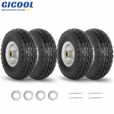 #ad 4 Pack GICOOL 4.10 3.50 4quot; Flat free Solid Tire and Wheel 10quot; Solid Tires $57.99