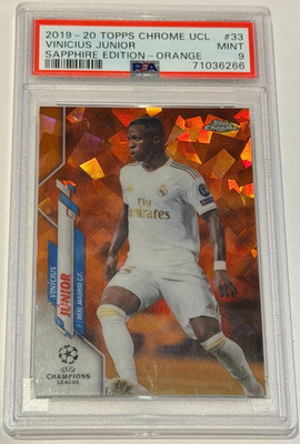 2019 Topps Chrome Champions League Sapphire Orange Vinicius Junior #3/50 PSA 9