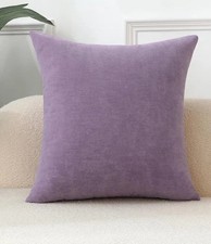 Lavender Set Of 2 Chenille Throw Pillow Covers Lt Purple Square 24x24 New