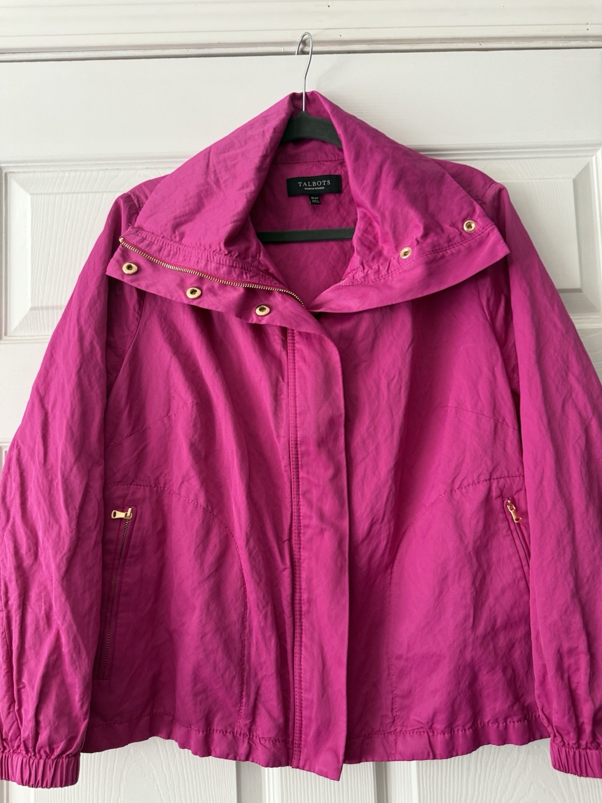 Talbots Pink Basic Jacket Gold-Tone Hardware Zip … - image 2