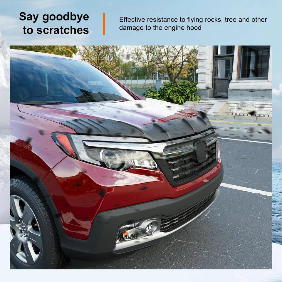 For 2017-2020 Honda Ridgeline 2016-2022 Pilot Hood Deflector Hood Protector Foto 4 de 4