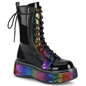 black rainbow boots