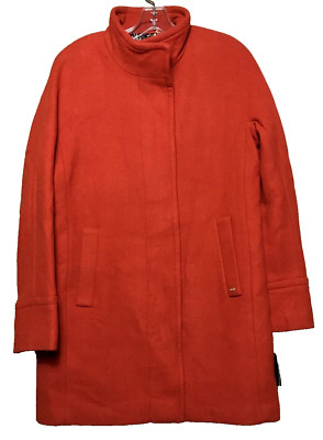 Ellen Tracy Red Wool Blend Pea Coat - Size 6 - NWT MSRP $250