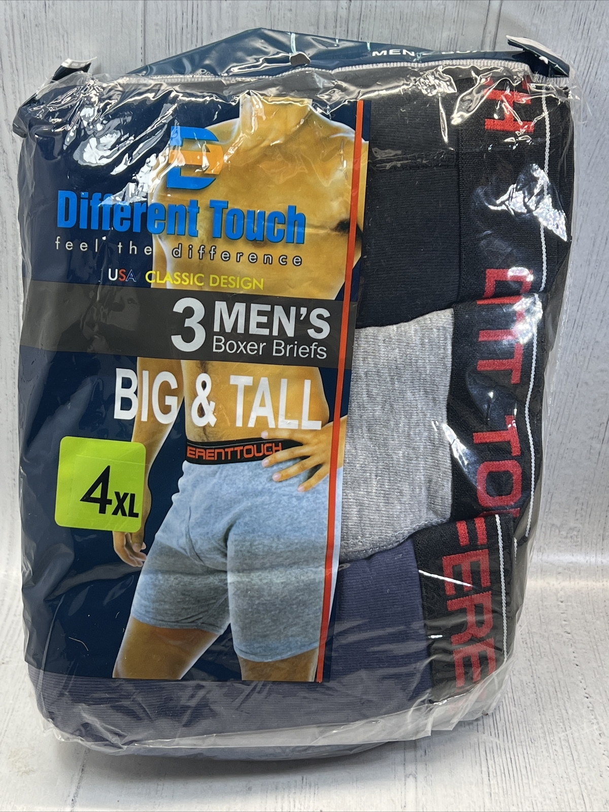 Different Touch Mens Underwear Multicolor Classic Boxer Briefs Size 4XL Set Of 3