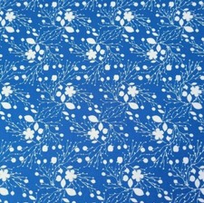 Pepino BTY Ana Sanfilippo P&B Textiles White Floral Print on Blue