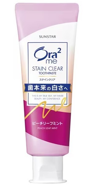 ORA2 ME STAIN CLEAR PASTE PEACH LEAF MINT TOOTHPASTE SUNSTAR JAPAN 130g X 10