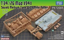 1/72 Heavy Hobby WWII T34/76 Soviet Medium Tank With Mine Roller #PK-72005