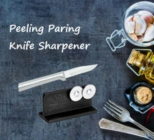 Rada 2 pc Set Knife Sharpener and Peeling Paring Knife (Silver Handle) New !!
