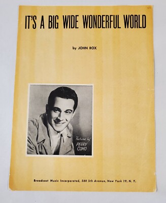 John Rox It's A Big Wide Wonderful World by John Rox (Ft.Perry Como) Sheet Music ...