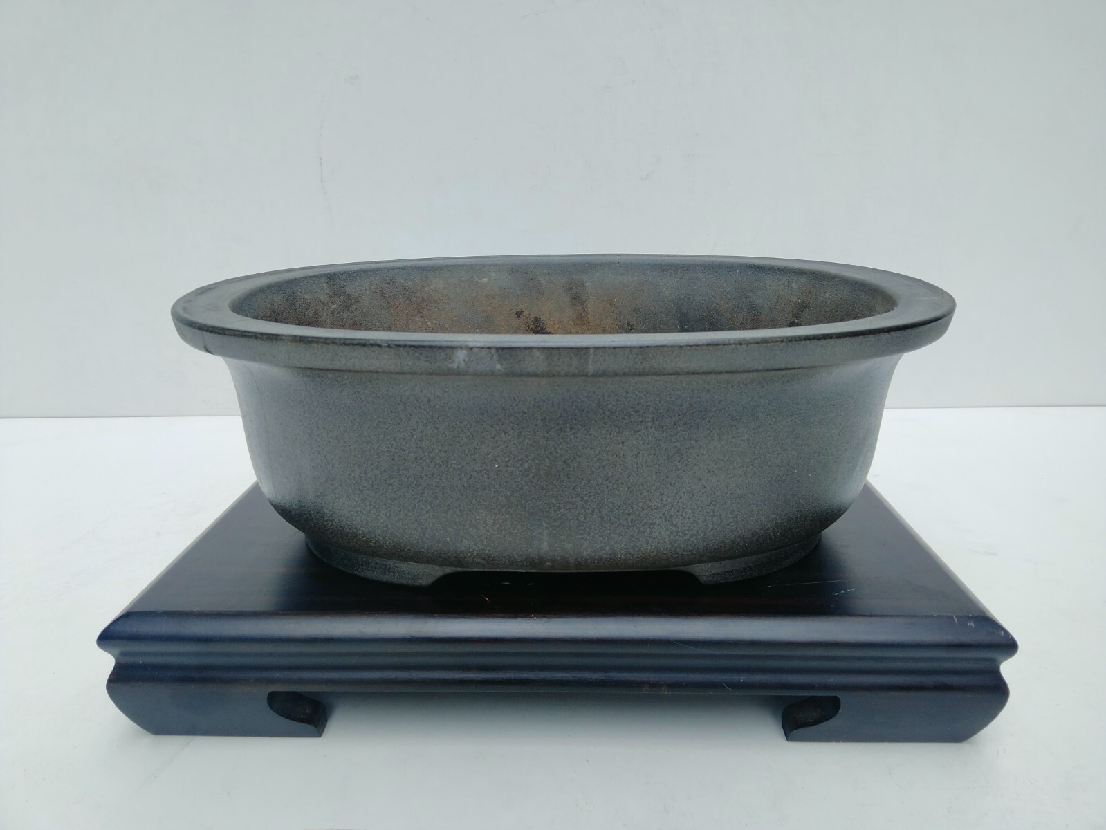Tokoname Kaiyou Seitou Unglazed Bonsai Pot 12.3 Inch Oval Deep