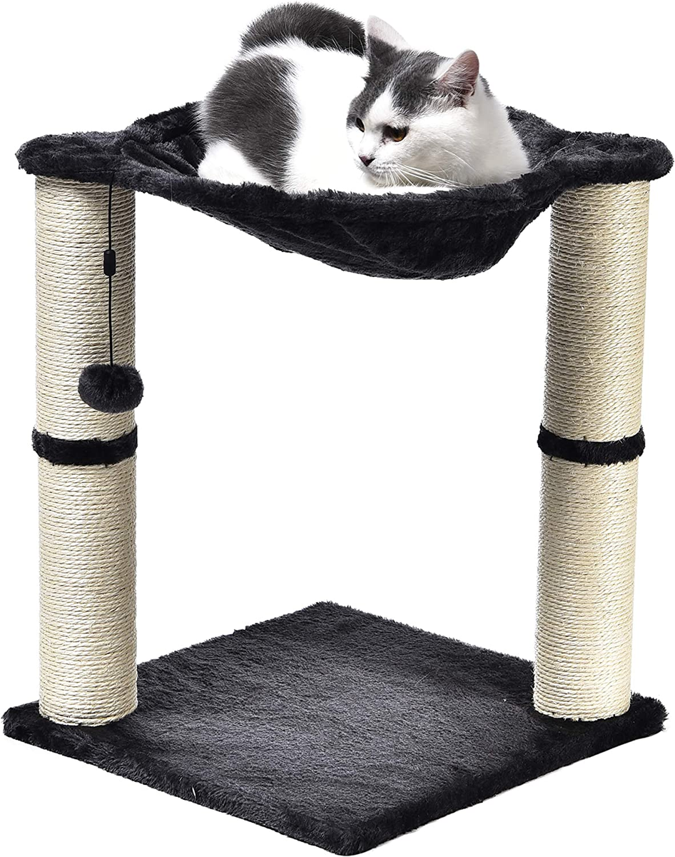 Cat Tower with Hammock and Scratching Posts for Indoor Cats, 15.8