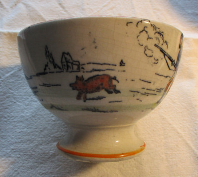 Schale 19. Jhdt French bowl Café au Lait Bol GIEN polychrom Faience ancien