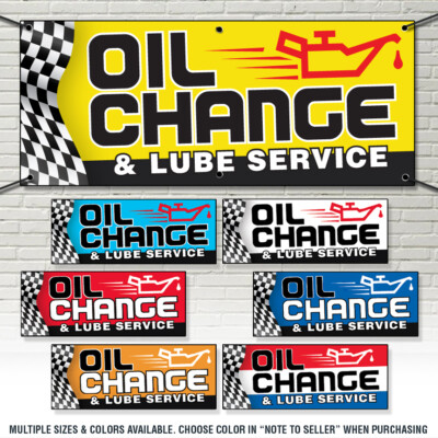 OIL CHANGE and LUBE Services Business Advertising Vinyl Banner Sign