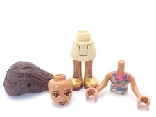 Lego Mini Figure Friends Andrea w Tan Skirt Gold Boots Multi Colored Top #41424