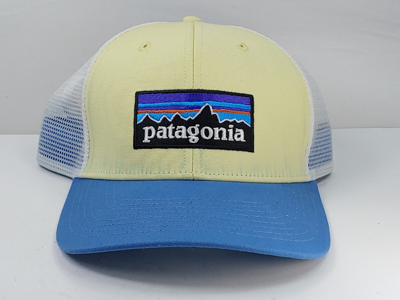 Patagonia Men’s Light Blue Yellow White mesh Trucker … Gem