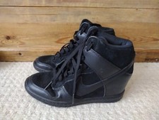 Women’s Nike Dunk Sky Hi Wedge Hidden Heel - UK 4 - Triple Black VGC