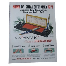 1950 Eversharp Desk-Pac Pen Set  - Vintage Print Ad