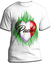 Airbrush Painted Italian Flag Heart Hoodie Shirt Hat Backpack Tag Mug Coaster