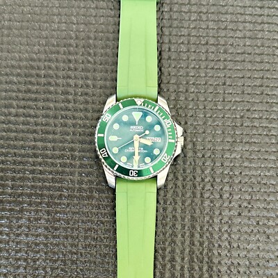 20mm GREEN FKM Caoutchouc rubber Strap band Fits some Seiko Watches