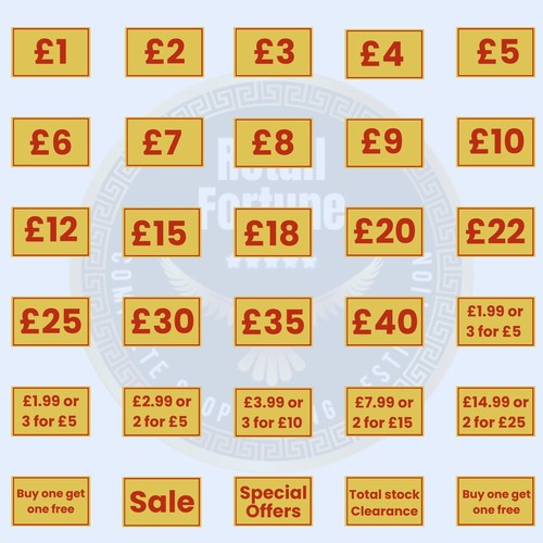 Yellow Red Market Trader Price Sale Correx Sign Board Dual Sided Waterproof - Picture 34 of 34