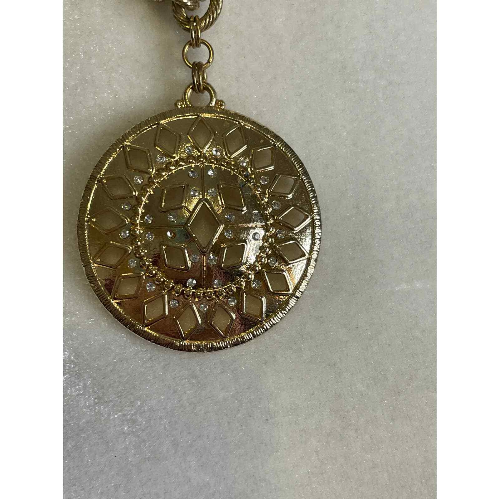 Chico's Gold Tone Chunky Circle Statement Necklac… - image 2