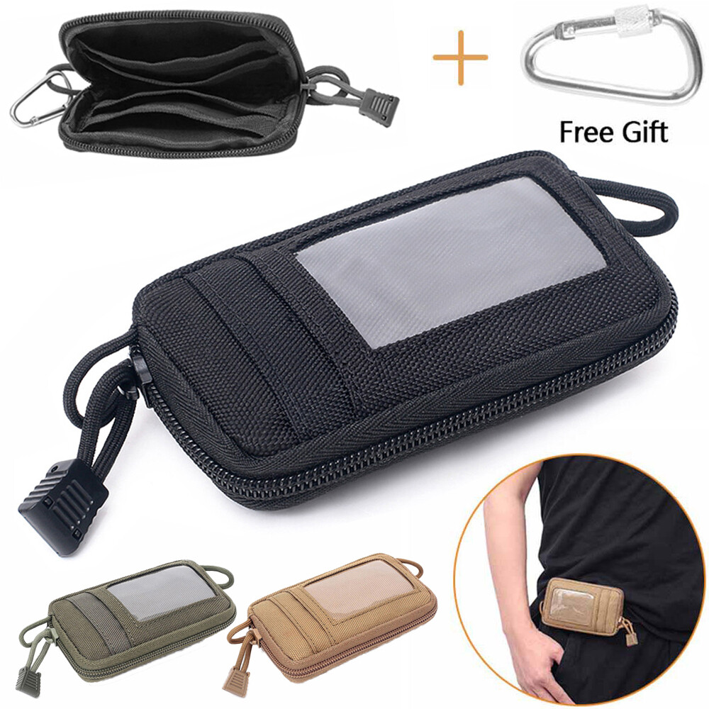 Portamonete Outdoor Con Moschettone - Tasca Multiuso EDC - Nero - Foto 9