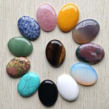 10pcs Mixed Natural Stone Oval CAB CABOCHON Beads 30X40mm for Jewelry No Holes