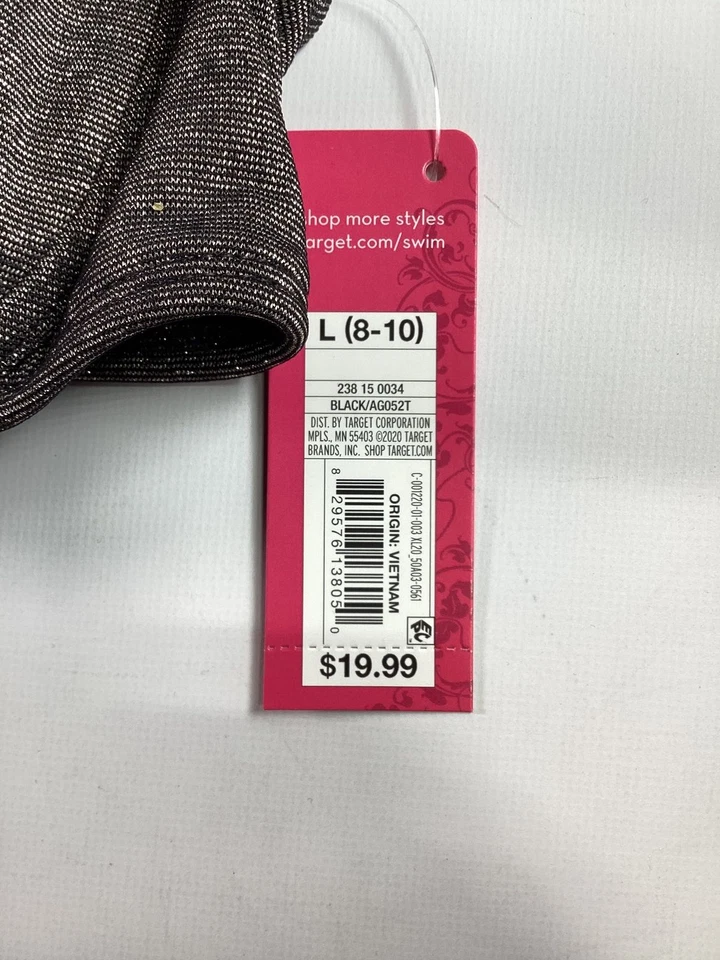 Top de bikini de natación negro Xhilaration para niñas NUEVO Foto 3 de 3