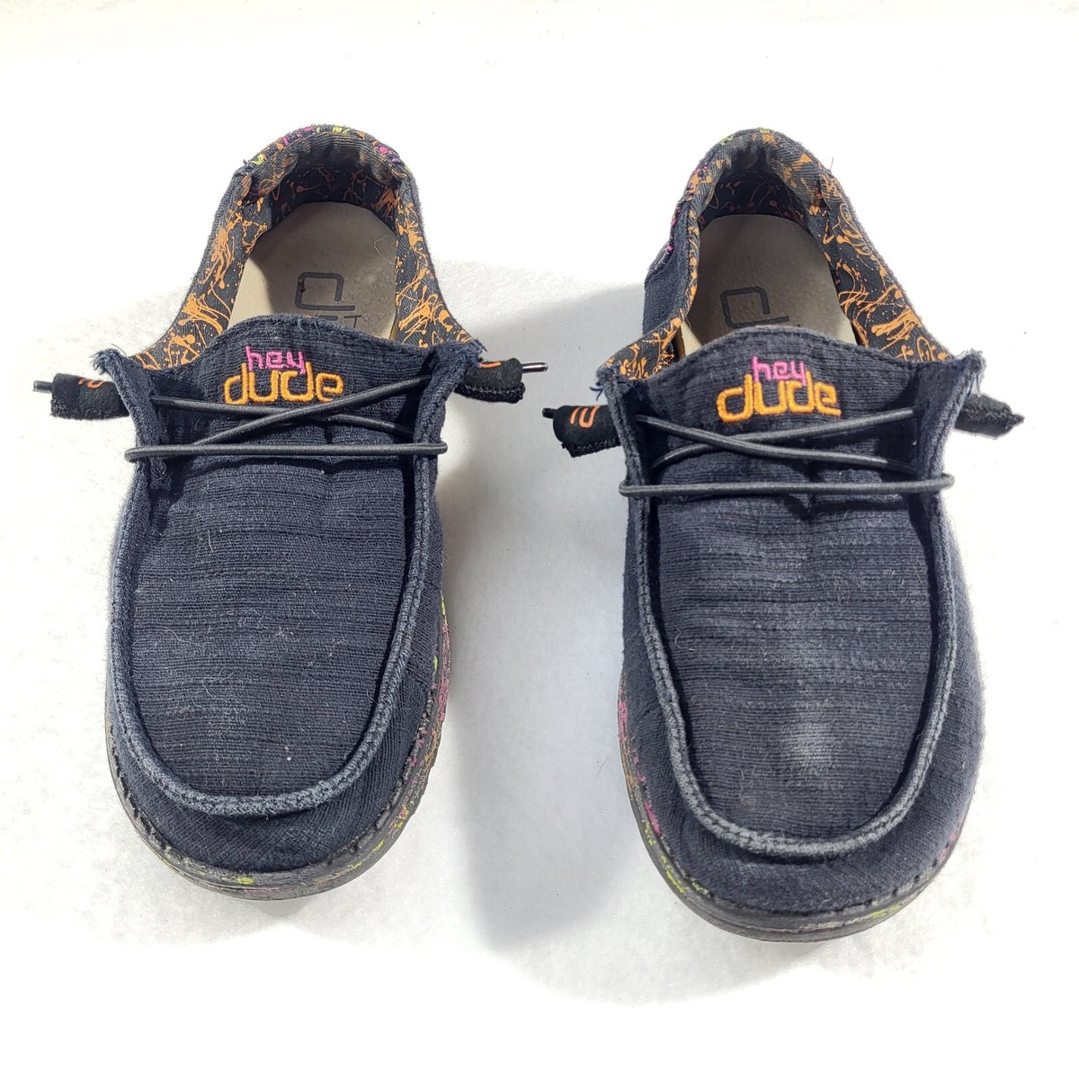 Hey Dude Wendy GLO Sneakers Black/Multi Color Womens Size 5 | eBay