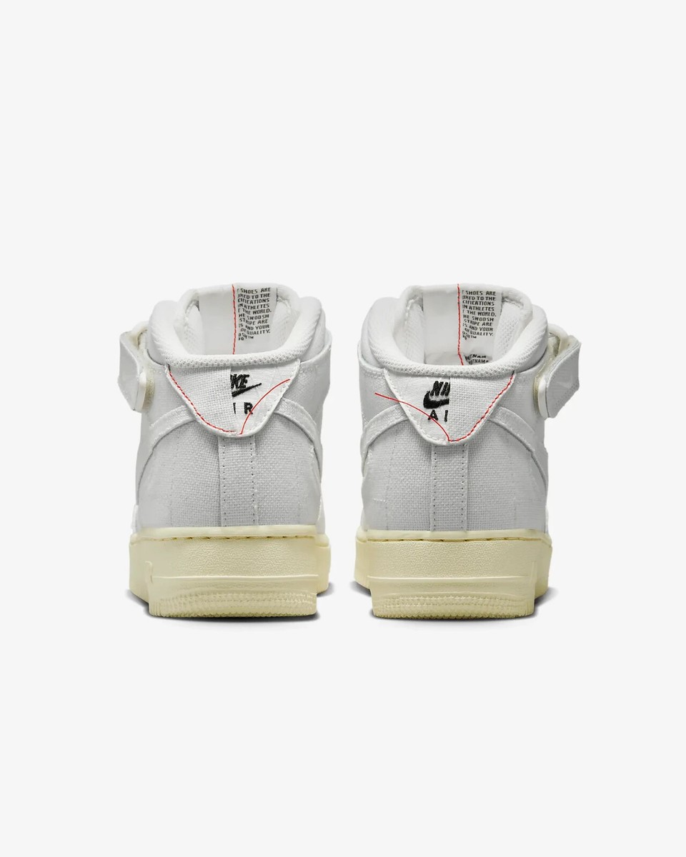 Nike Air Force 1 07 Mid LX Womens White Canvas Shoes New DZ4866