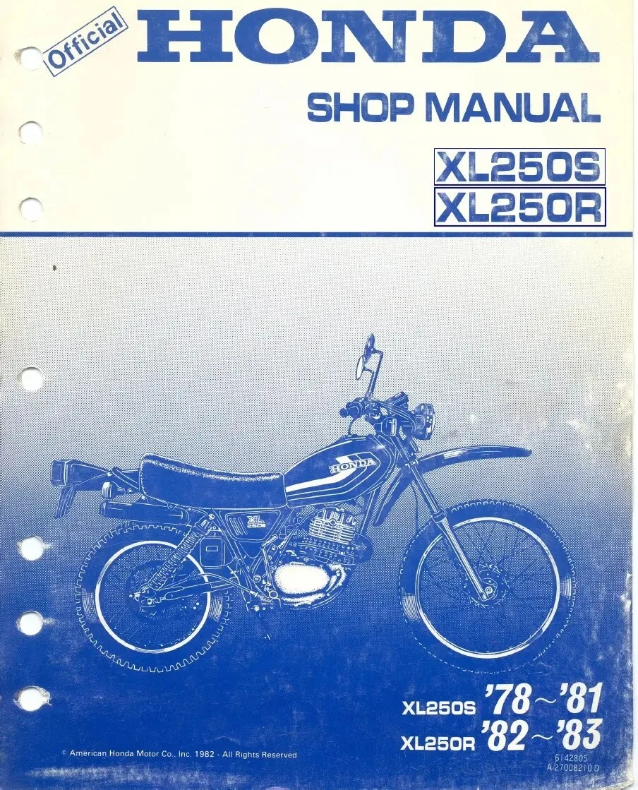XL250R Motorcycle Repair Manuals & Literature for sale | eBay