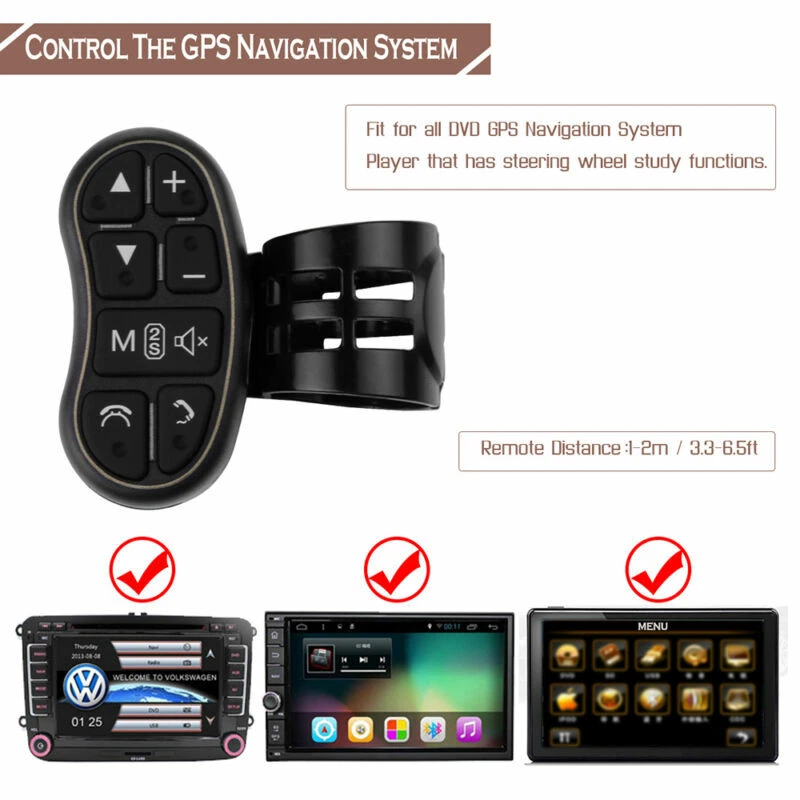 DVD GPS Player Steering Wheel Remote Controller w/ Audio Volume Bluetooth Switch — 第 3/4 张图片