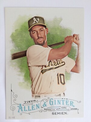 2016 Topps Allen & Ginter Jumbo 5x7 Marcus Semien A's 137 # d /49